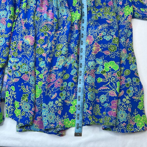 Gilner Farrar Sydney Maxi Dress Blue Green Floral Print Boho Chic Size Large - Picture 6 of 10
